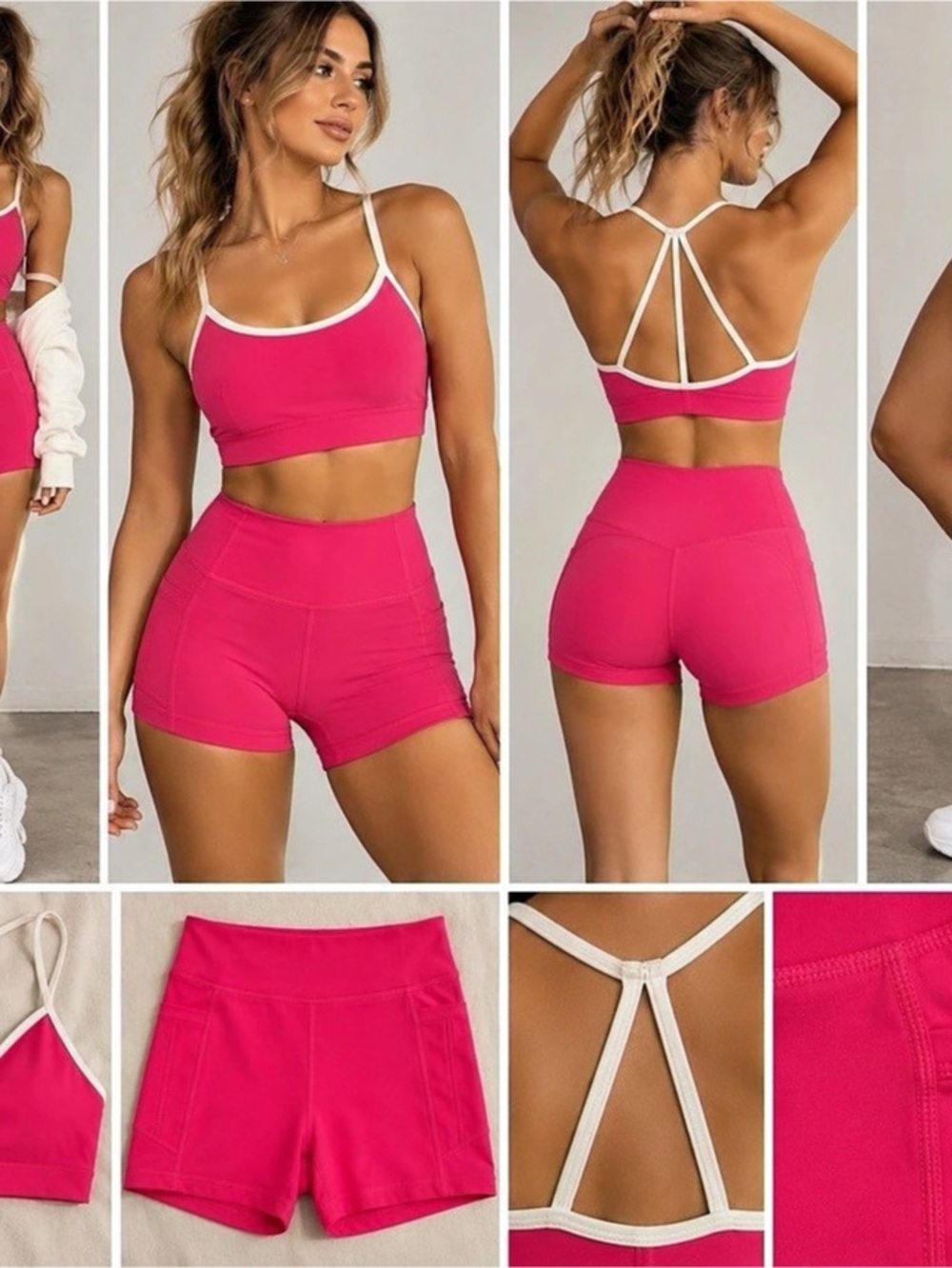 Pink Athletic Shorts Set Size Small Like New